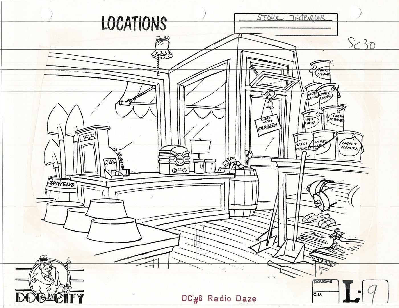 Dog City Grp of 3 Animation Model Sheets Cartoon Henson Fox Nelvana 1992-4 A-103