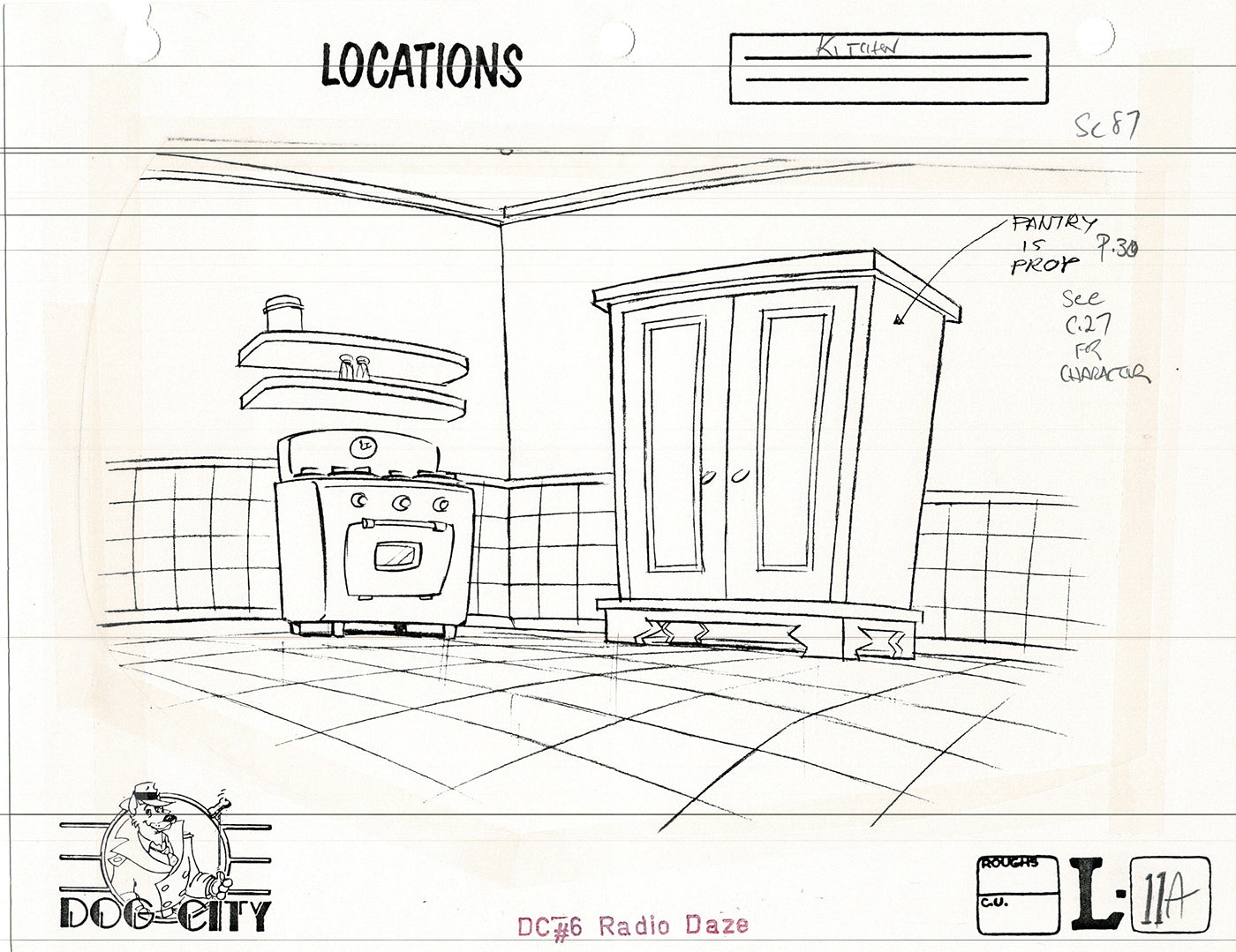 Dog City Grp of 3 Animation Model Sheets Cartoon Henson Fox Nelvana 1992-4 A-106