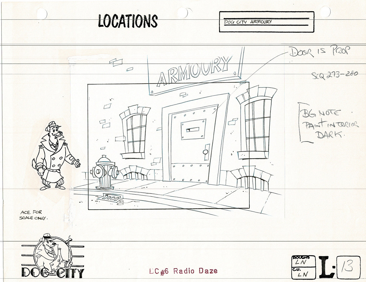 Dog City Grp of 3 Animation Model Sheets Cartoon Henson Fox Nelvana 1992-4 A-109
