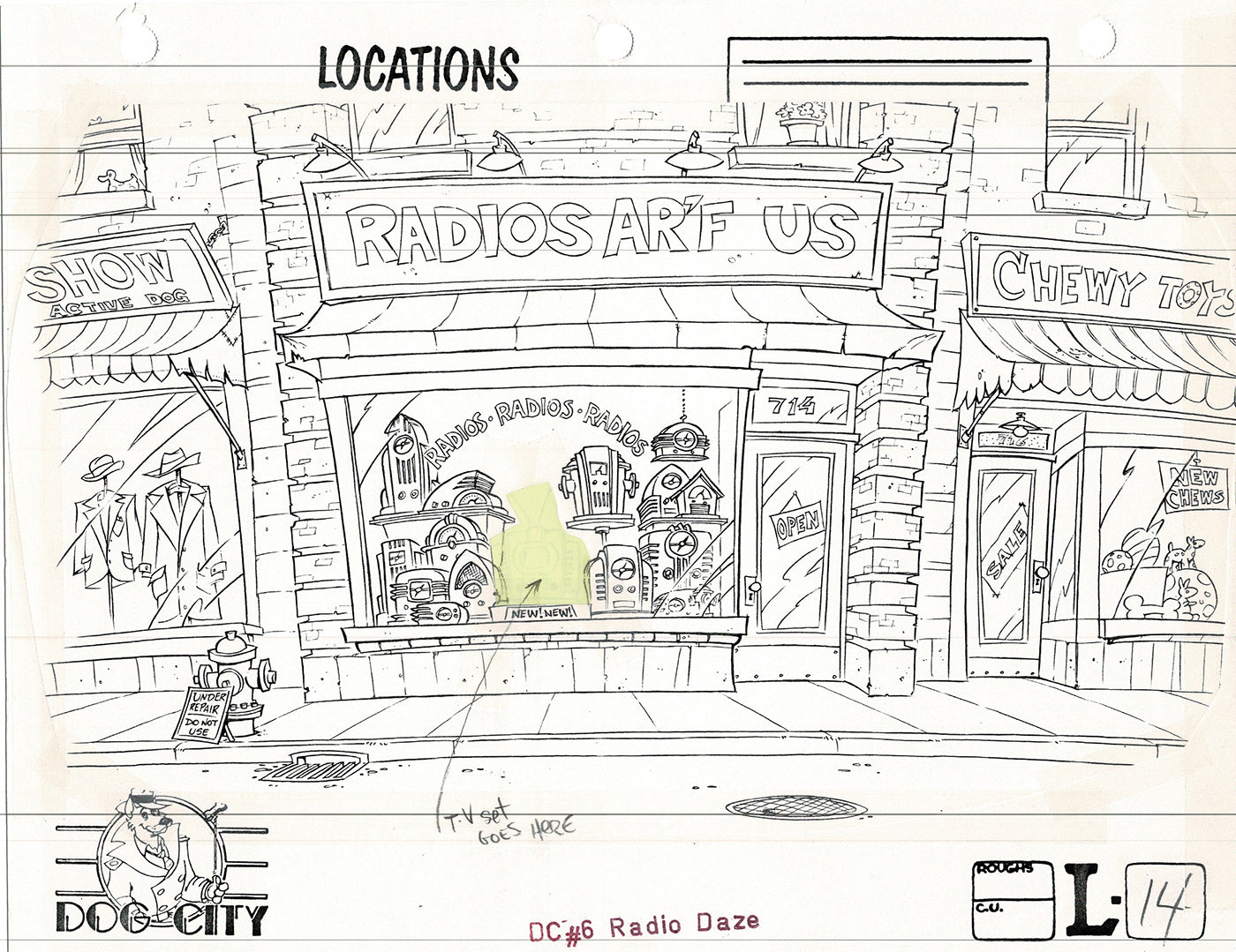 Dog City Grp of 3 Animation Model Sheets Cartoon Henson Fox Nelvana 1992-4 A-112