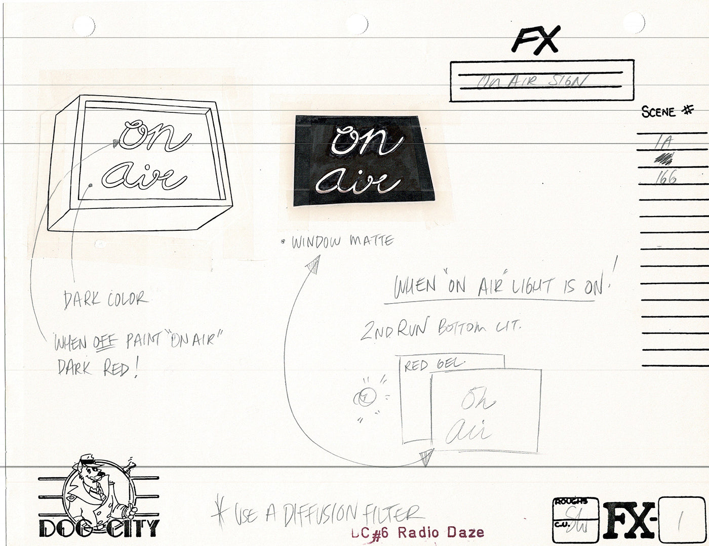 Dog City Grp of 3 Animation Model Sheets Cartoon Henson Fox Nelvana 1992-4 A-112