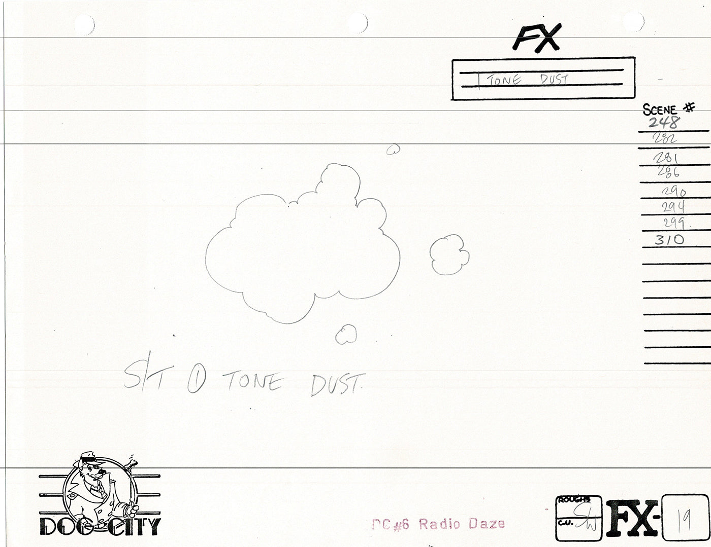 Dog City Grp of 3 Animation Model Sheets Cartoon Henson Fox Nelvana 1992-4 A-130