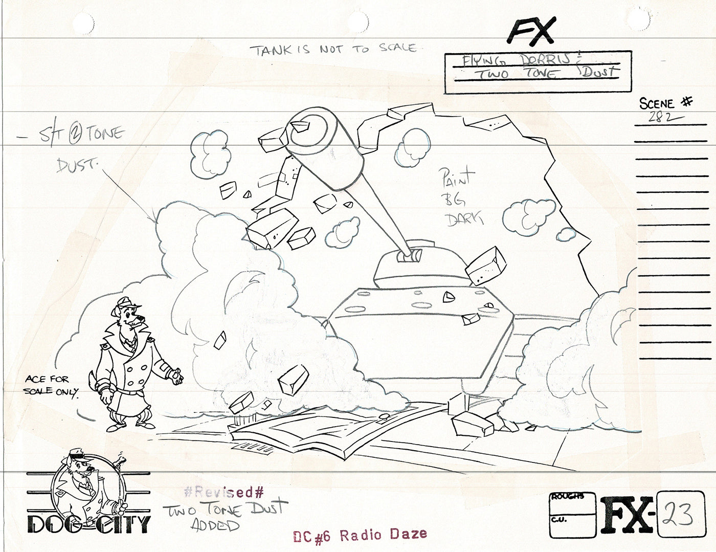 Dog City Grp of 3 Animation Model Sheets Cartoon Henson Fox Nelvana 1992-4 A-133
