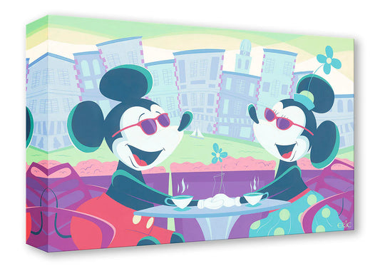 Mickey Mouse and Minnie Mouse Walt Disney Fine Art Eric Doggett Limited Edition of 1500 Treasures on Canvas Print TOC "Morning Coffee"