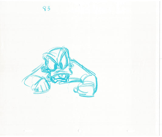 Scrooge McDuck 2 LOT Sport Goofy in Soccermania Production Animation Cel Drawing Walt Disney 1987 R05