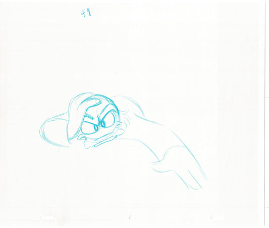 Scrooge McDuck 2 LOT Sport Goofy in Soccermania Production Animation Cel Drawing Walt Disney 1987 R09