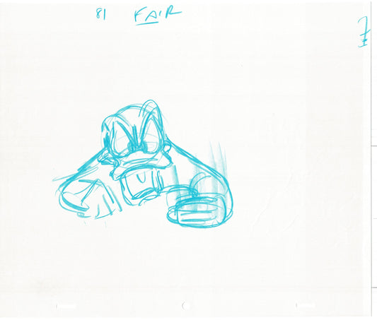 Scrooge McDuck 2 LOT Sport Goofy in Soccermania Production Animation Cel Drawing Walt Disney 1987 R17