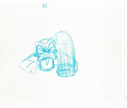 Scrooge McDuck 2 LOT Sport Goofy in Soccermania Production Animation Cel Drawing Walt Disney 1987 R19