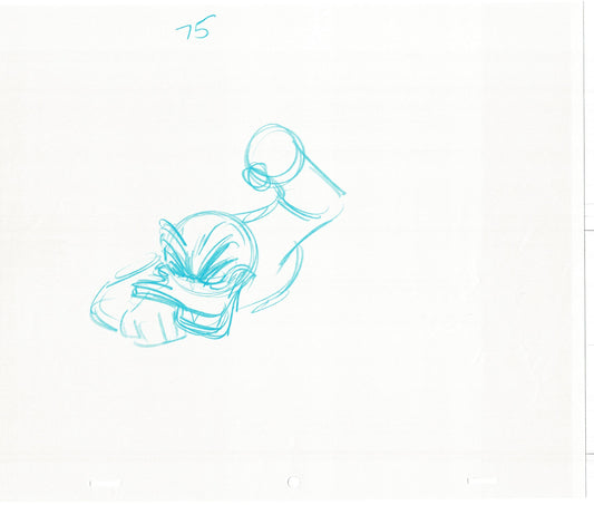 Scrooge McDuck 2 LOT Sport Goofy in Soccermania Production Animation Cel Drawing Walt Disney 1987 R23