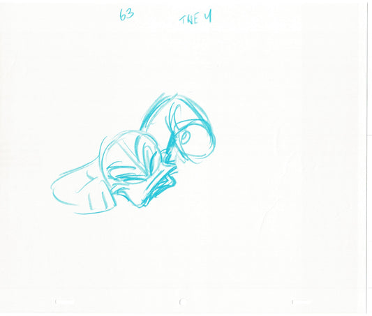 Scrooge McDuck 2 LOT Sport Goofy in Soccermania Production Animation Cel Drawing Walt Disney 1987 R31