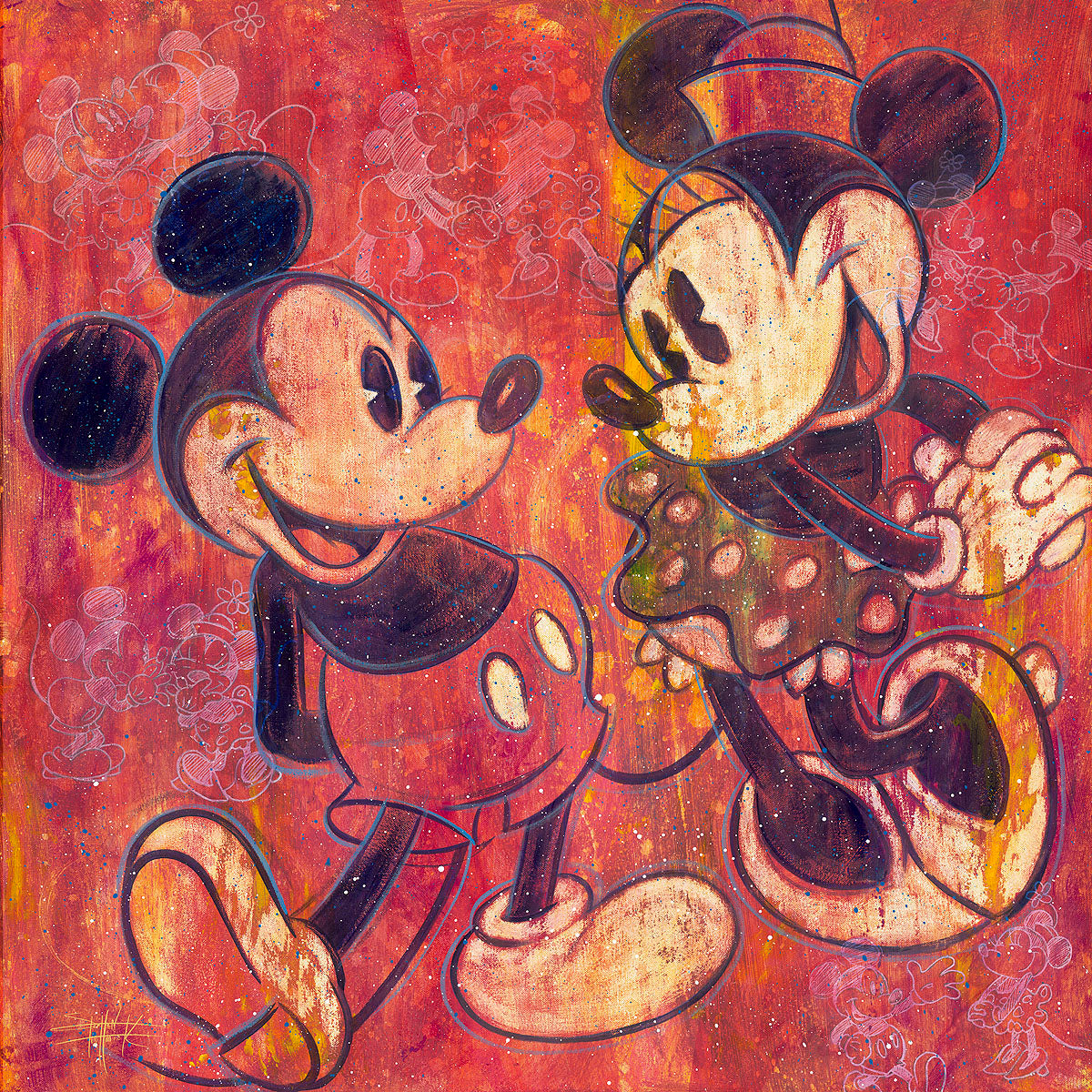 Mickey Mouse Minnie Mouse Walt Disney Fine Art Stephen Fishwick Signed ...
