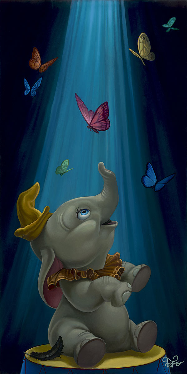 Dumbo Walt Disney Fine Art Jared Franco Signed Limited Edition of 195 Print on Canvas "Dream to Fly"
