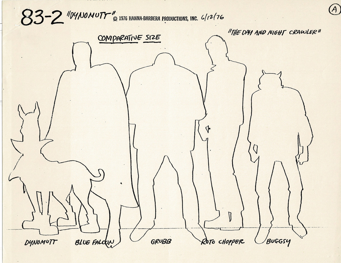 Dyno-Mutt Blue Falcon 1976 Production Model Sheet Copy Lot of 11 Pages from Hanna Barbera 3