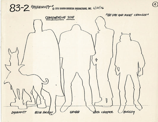 Dyno-Mutt Blue Falcon 1976 Production Model Sheet Copy Lot of 11 Pages from Hanna Barbera 3
