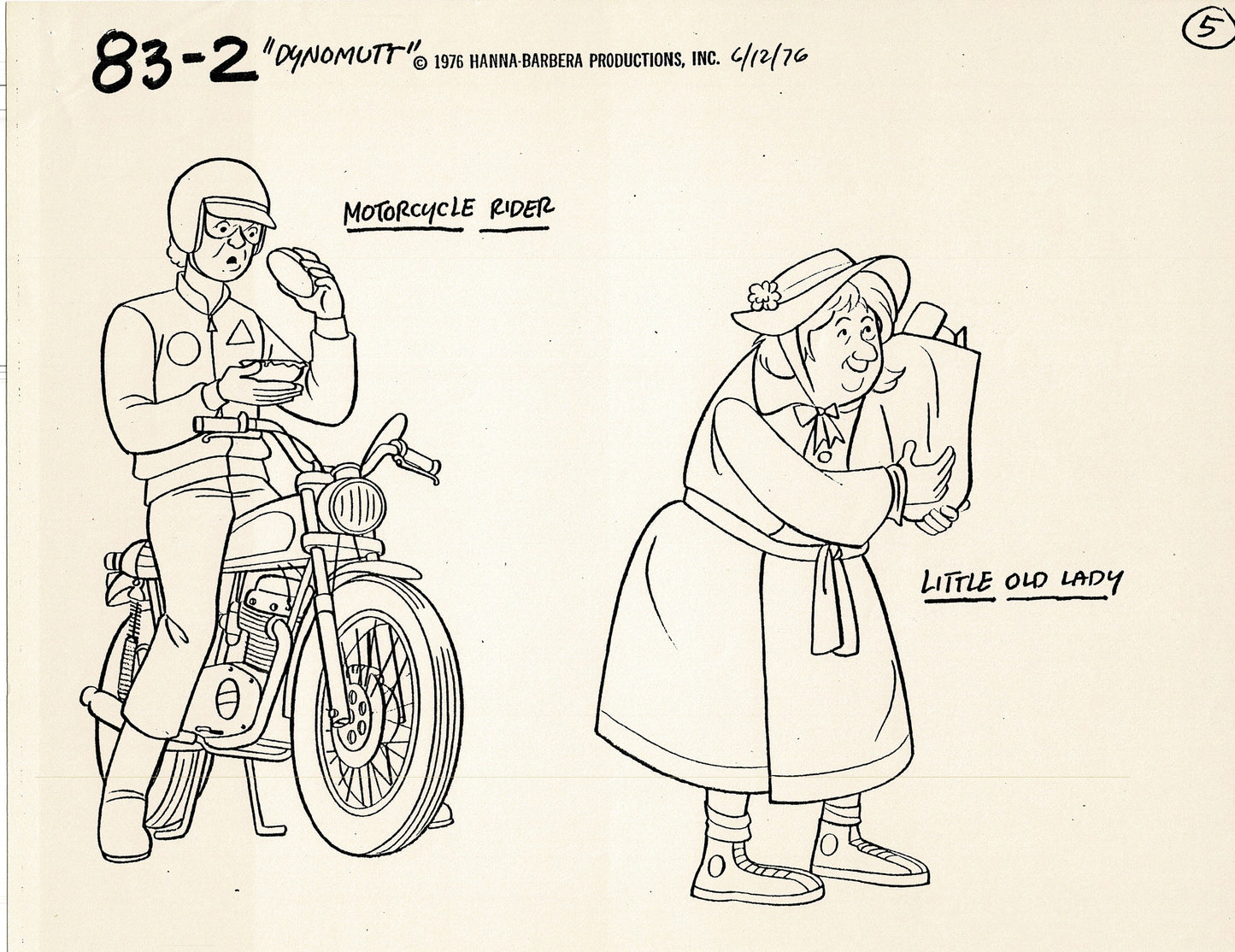 Dyno-Mutt Blue Falcon 1976 Production Model Sheet Copy Lot of 11 Pages from Hanna Barbera 3