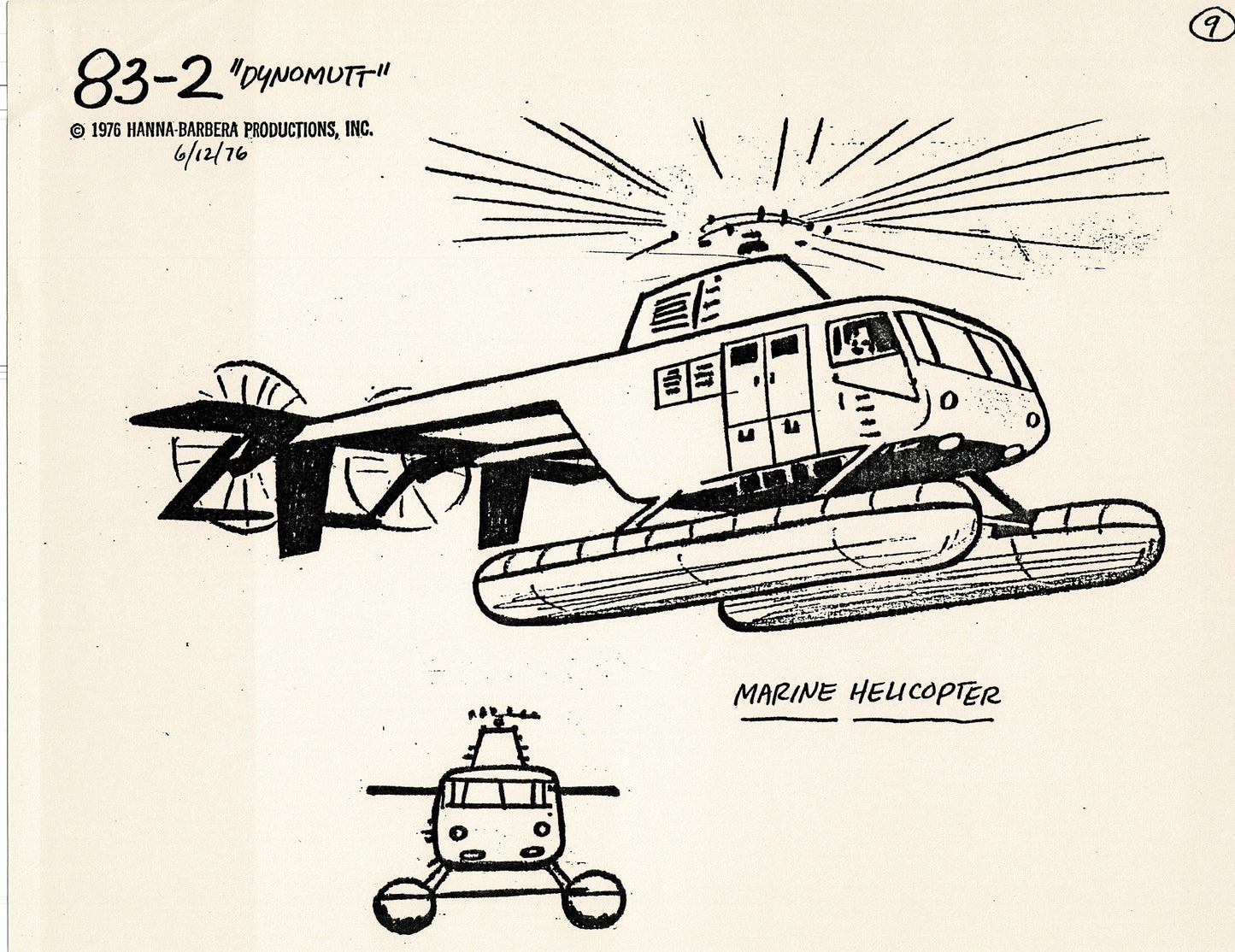 Dyno-Mutt Blue Falcon 1976 Production Model Sheet Copy Lot of 11 Pages from Hanna Barbera 3