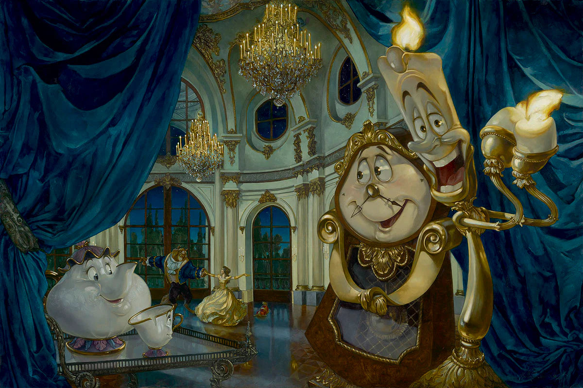 Beauty and the Beast Walt Disney Fine Art Heather Edwards Signed Limited Edition of 195 Canvas Print "Just a Little Change Gratitude" DELUXE