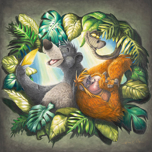 Jungle Book Walt Disney Fine Art Sophie Ellen Signed Limited Edition of 50 Print on Canvas "Bear Necessities"
