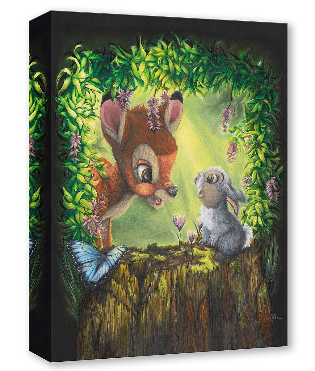 Bambi and Thumper Walt Disney Fine Art Sophie Ellen Limited Edition of 1500 TOC Treasures on Canvas Print - Forest Friends
