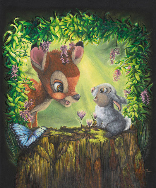 Bambi Thumper Walt Disney Fine Art Sophie Ellen Signed Limited Edition of 50 Print on Canvas "Forest Friends"