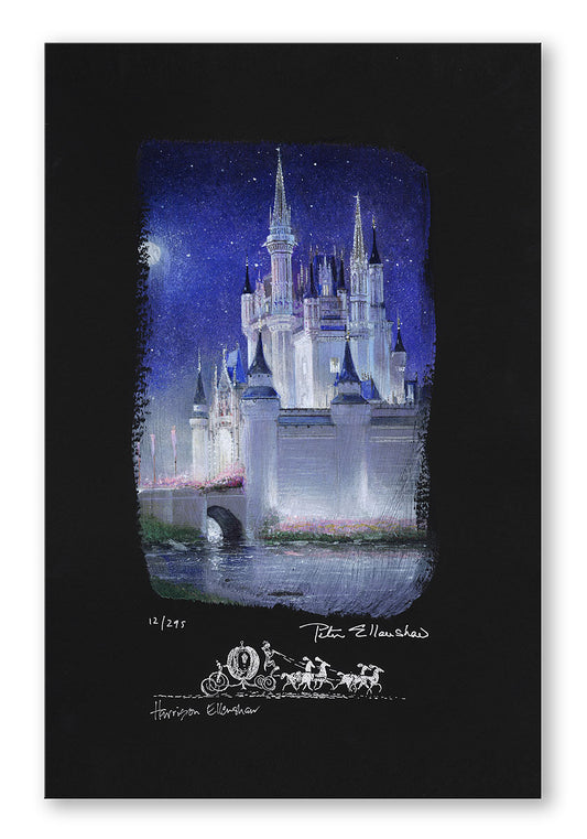 Cinderella Disney Fine Art Harrison Ellenshaw Signed Ltd Ed of 295 Chiarograph Print on Paper "Cinderella Castle" REGULAR