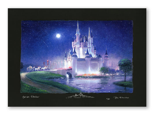 Cinderella Disney Fine Art Harrison Ellenshaw Signed Ltd Ed of 195 Chiarograph Print on Paper "Cinderella's Grand Arrival" DELUXE