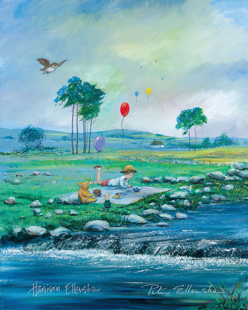 Winnie the Pooh Walt Disney Fine Art Harrison Ellenshaw Signed Limited Edition of 195 Print on Canvas "Spring" REGULAR Edition