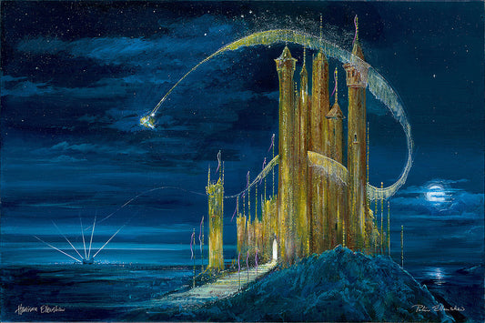 Peter Pan Tinker Bell Walt Disney Fine Art Harrison Ellenshaw Signed Limited Edition of 195 Print on Canvas "The Gold Castle"