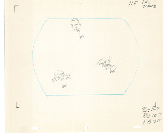 FAT ALBERT & the Gang Production Animation Cel Drawing Filmation 1972-75 dr32