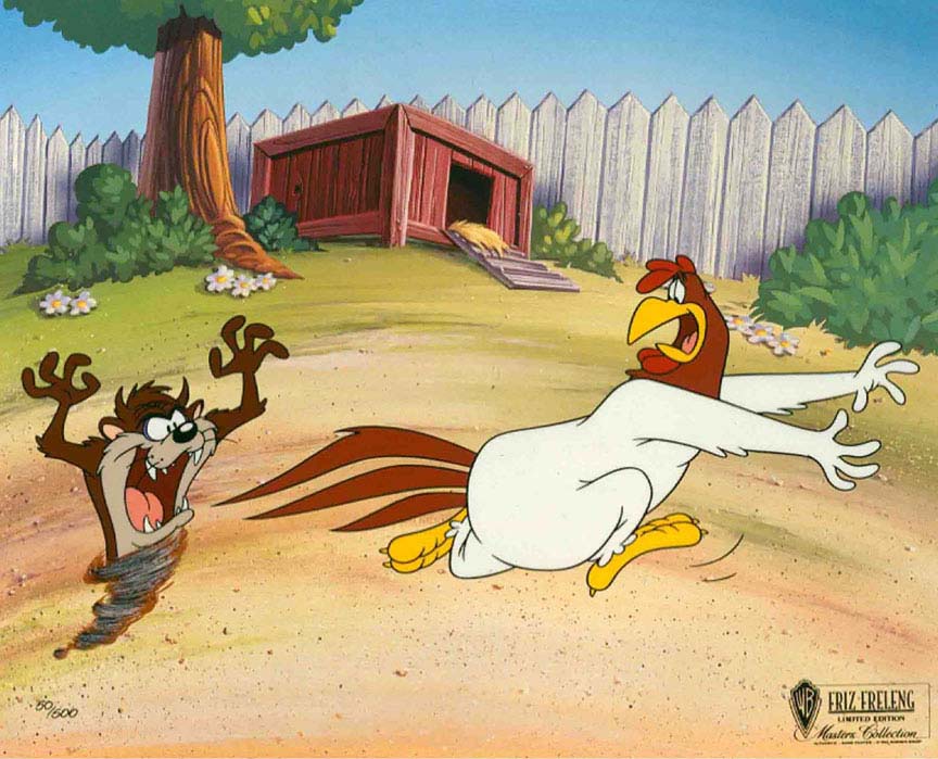 Chicken Tonight Foghorn Leghorn Taz Looney Tunes Warner Brothers Limited Edition Animation Cel of 500
