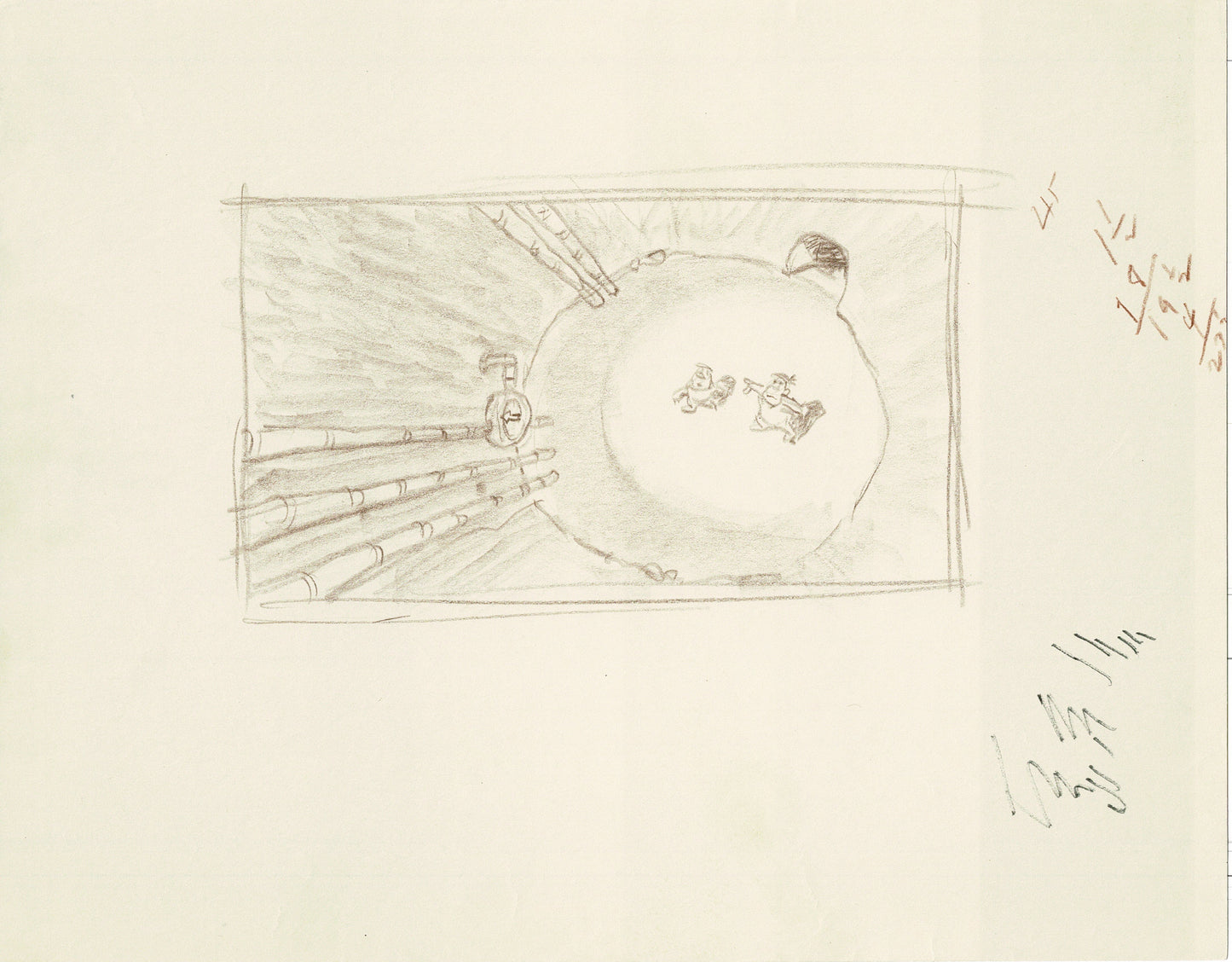 Flintstones A Man Called Flintstone 1966 Hanna-Barbera Layout Drawing by Layout Artist Bickenbach 4