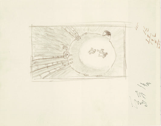 Flintstones A Man Called Flintstone 1966 Hanna-Barbera Layout Drawing by Layout Artist Bickenbach 4