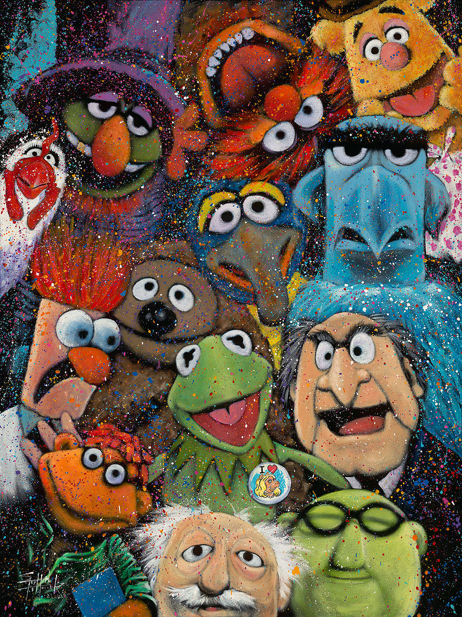 The Muppets Walt Disney Fine Art Stephen Fishwick Signed Limited Ed Print of 195 on Canvas "The Muppet Show"