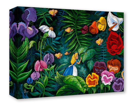 Alice in Wonderland Walt Disney Fine Art Jennifer Lanna Limited Edition of 1500 TOC Treasures on Canvas Print - Floral Observation