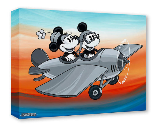 Mickey Mouse Minnie Mouse Steamboat Willie Walt Disney Fine Art Trevor Carlton Ltd Ed of 1500 TOC Treasures on Canvas Print "Flying High"