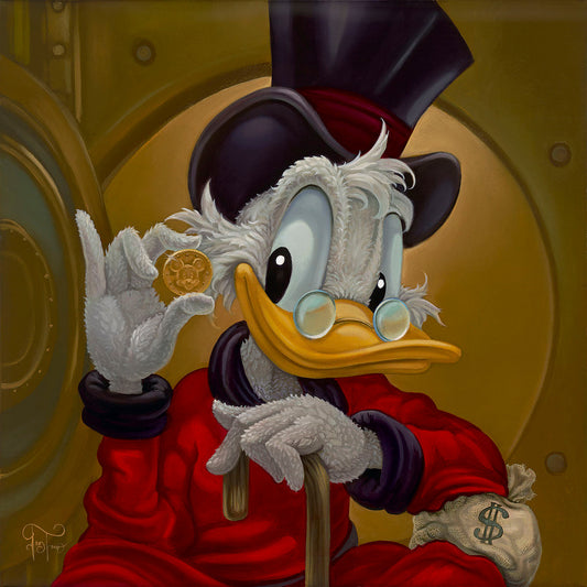 Ducktales Scrooge McDuck Walt Disney Fine Art Jared Franco Signed Limited Edition of 195 Print on Canvas "Lavish Life"