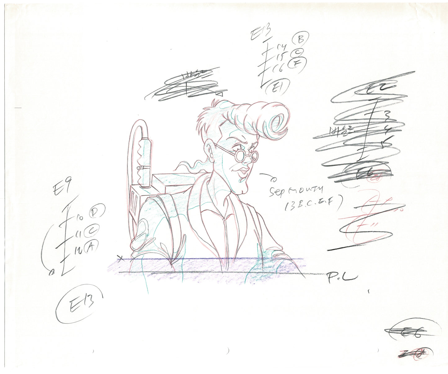 The Real Ghostbusters DIC Production Animation Cel Drawing 1986-1991 C-001