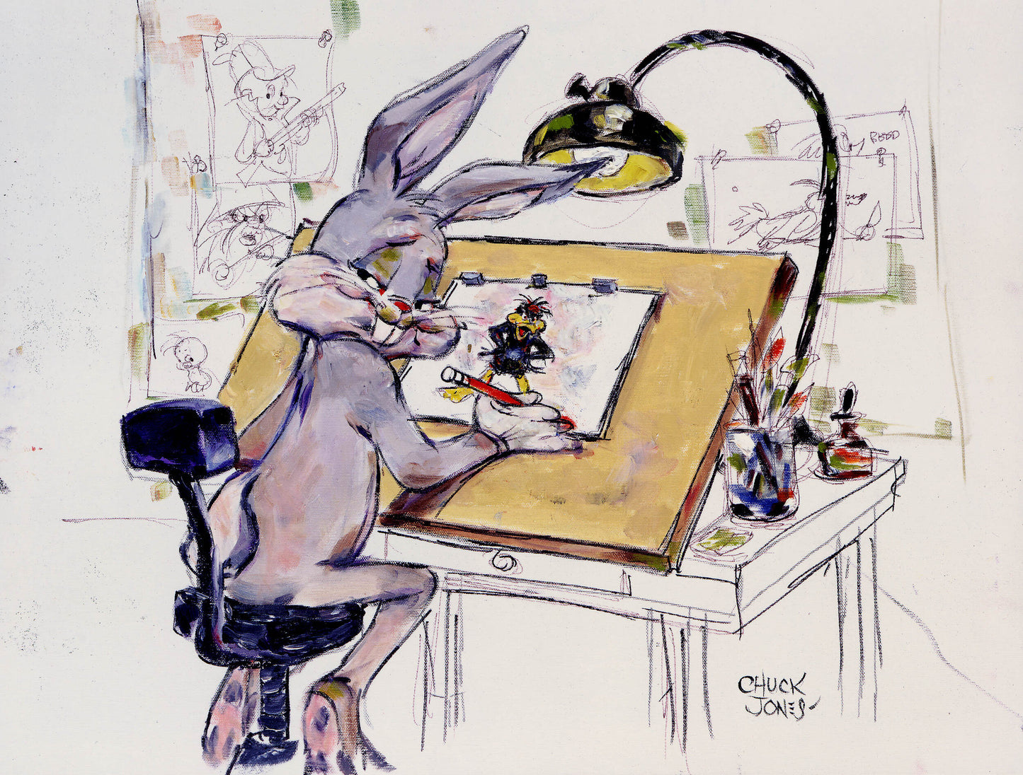 CHUCK JONES Still A Stinka Warner Brothers Looney Tunes Open Edition Canvas Giclee Print with Bugs Bunny