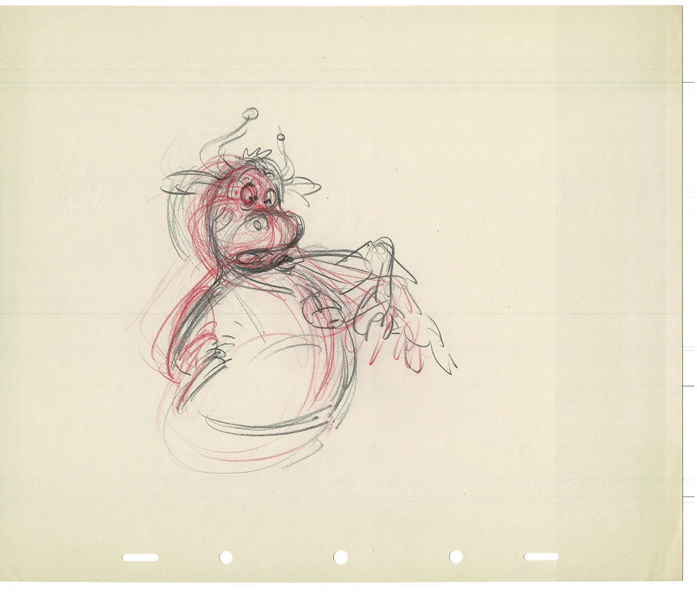 Bill Tytla Disney Animator Ferdinand Bull Rough Animation Drawing Vintage TG-14
