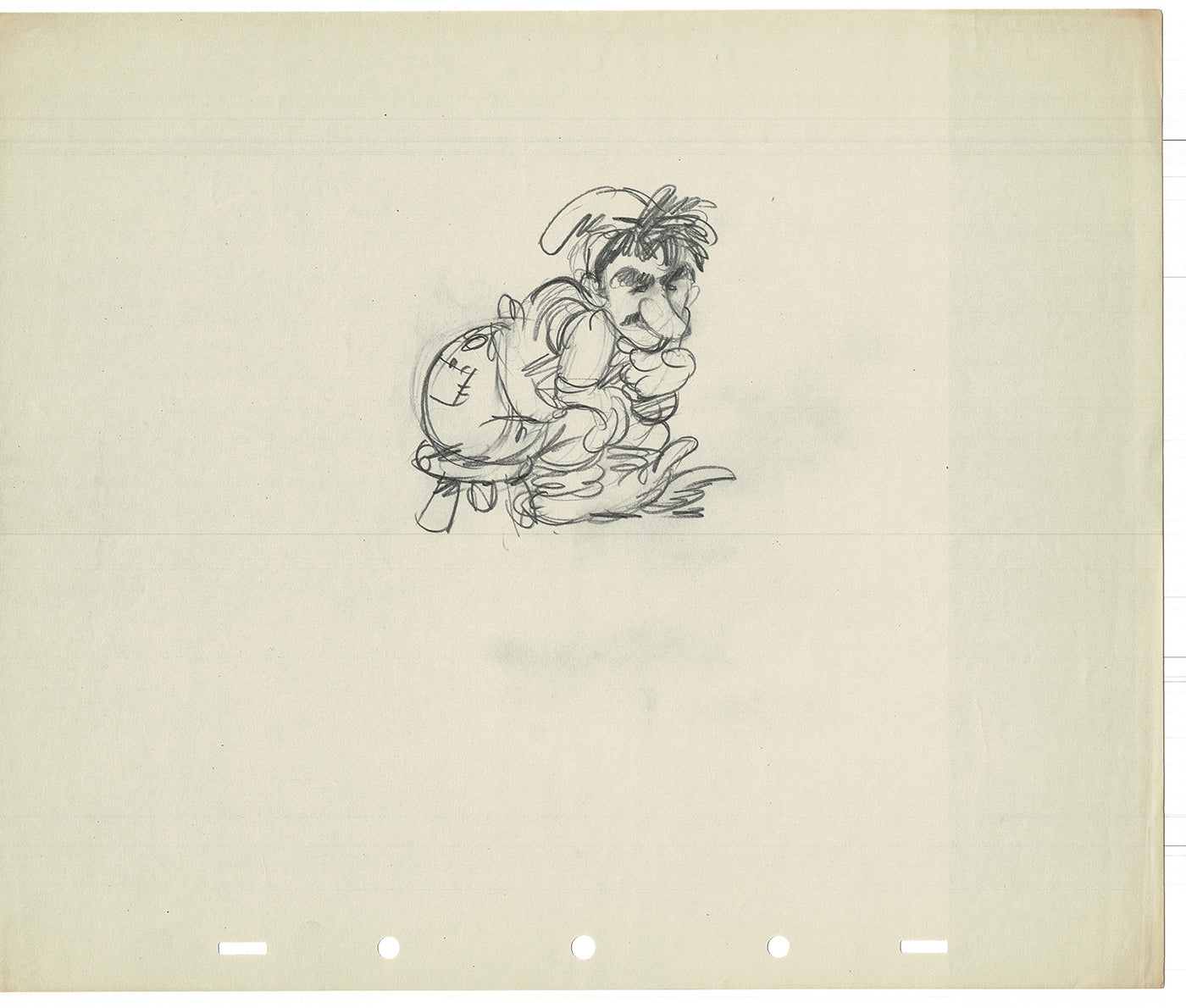 Bill Tytla Disney Animator Snow White Rough Gag Animation Drawing Vintage TG-16