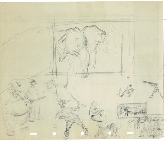 Bill Tytla Dumbo Disney Animator Rough Animation Drawing Vintage TG-21