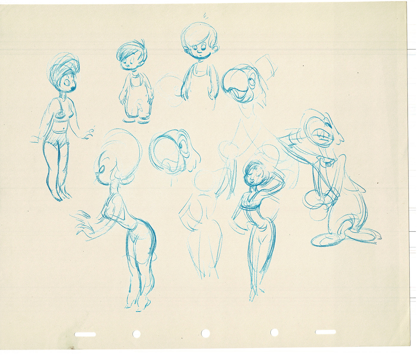Bill Tytla Disney Animator Rough Animation Drawing Vintage TG-23
