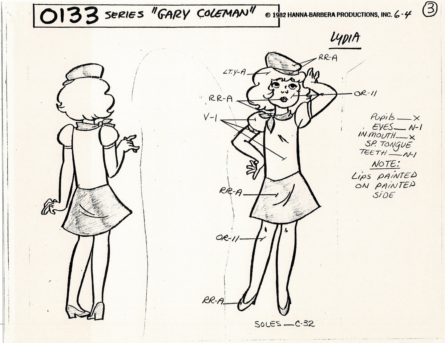 The Gary Coleman Show 1982 Alex Toth Production Model Sheet Copy Lot of 10 Pages from Hanna Barbera