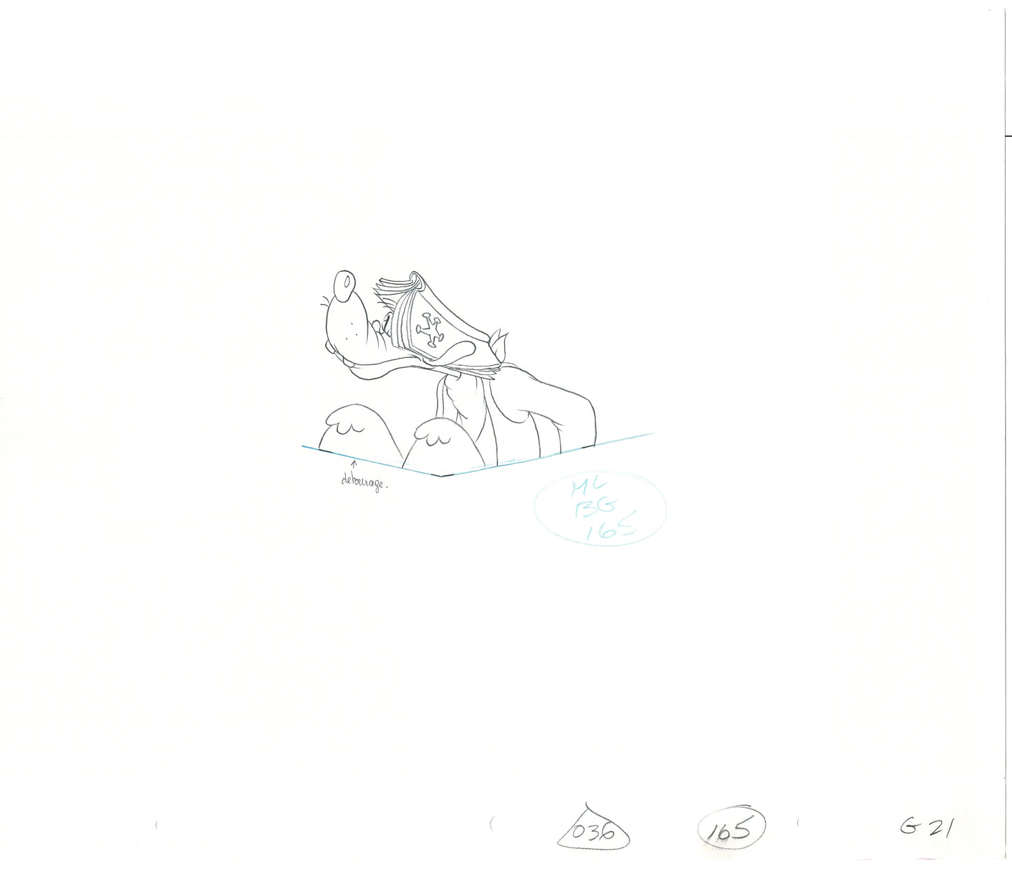 GOOF TROOP Walt Disney Original Production Animation Cartoon Drawing 1992 A-004