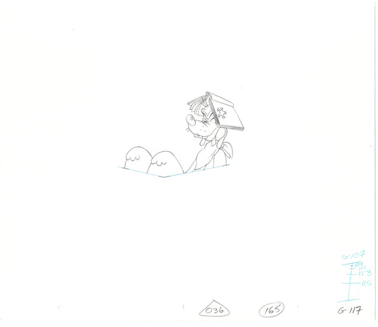 GOOF TROOP Walt Disney Original Production Animation Cartoon Drawing 1992 A-046