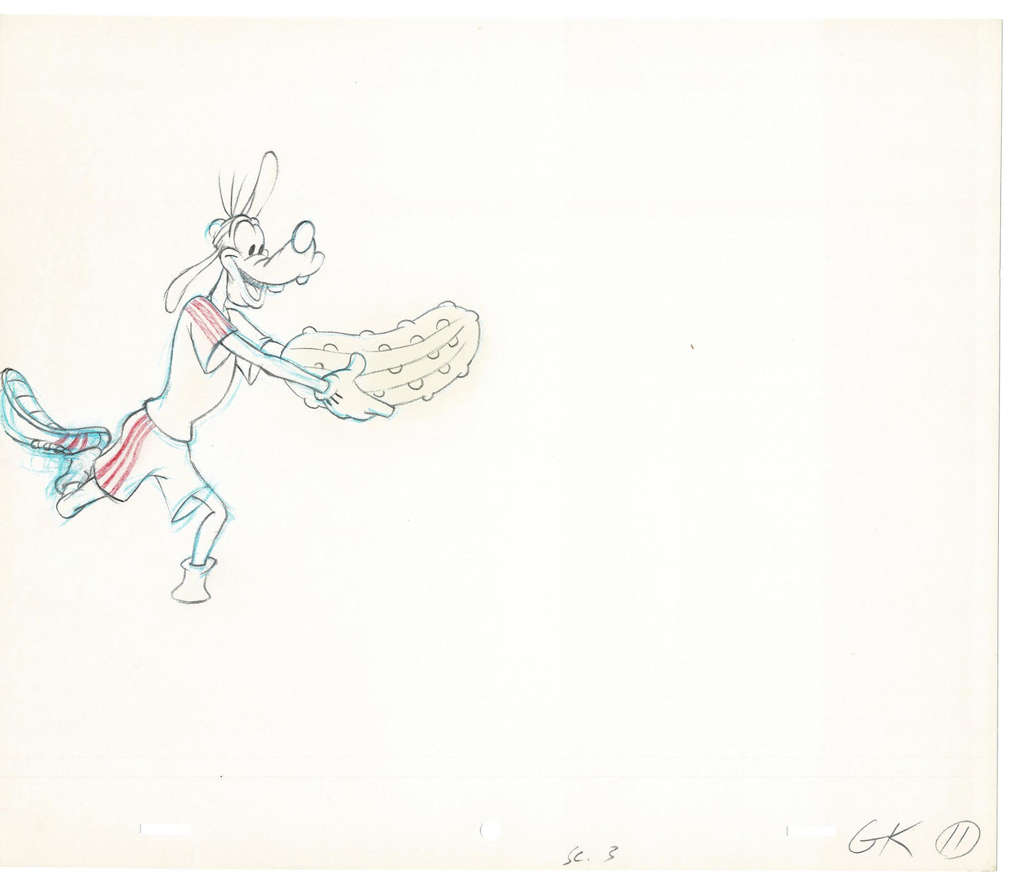 Vintage Walt Disney Sport Goofy Original Production Animation Drawing 7