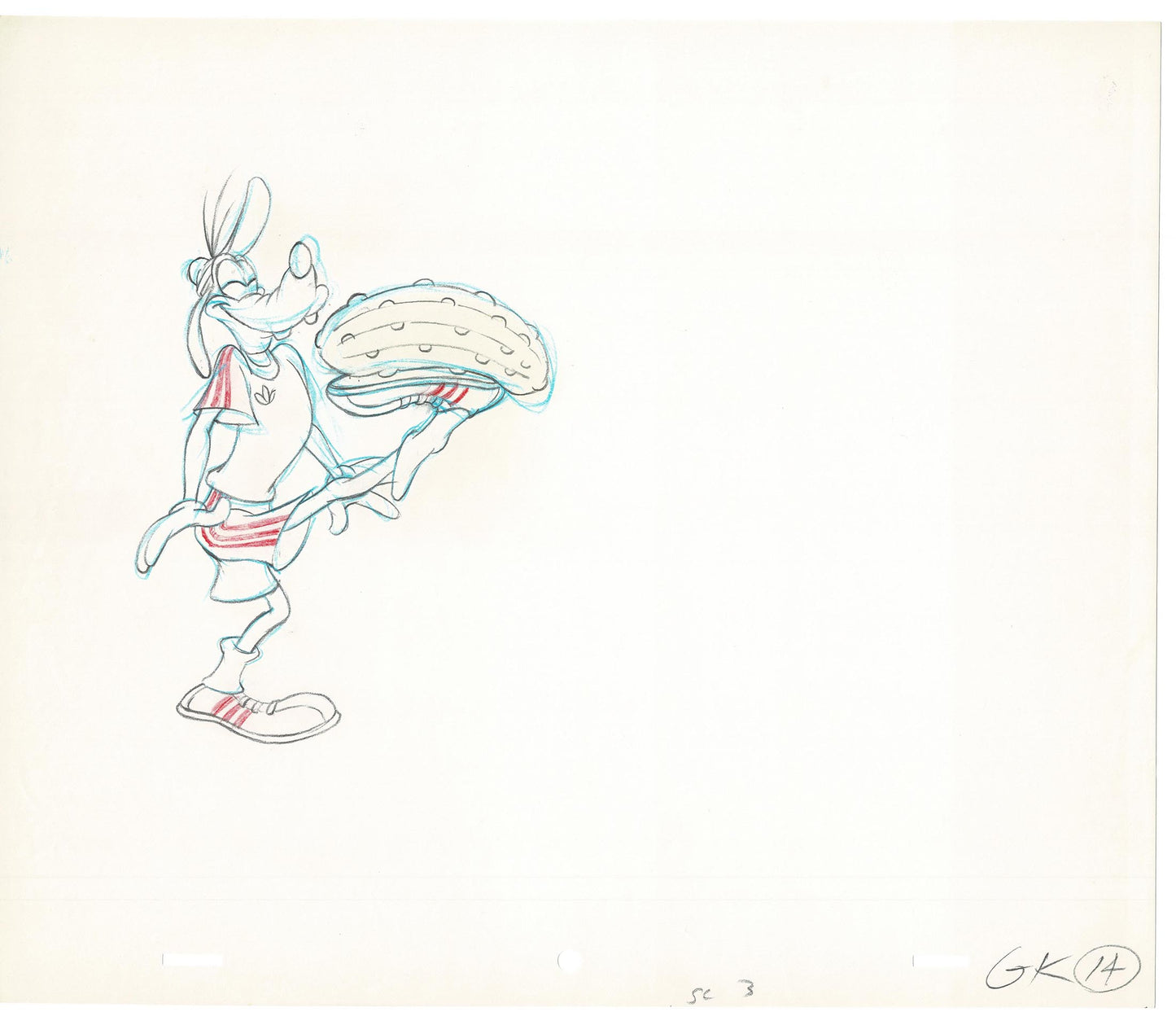 Vintage Walt Disney Sport Goofy Original Production Animation Drawing 10