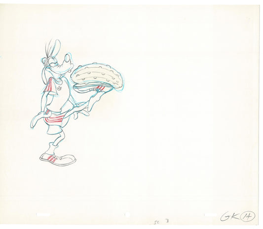 Vintage Walt Disney Sport Goofy Original Production Animation Drawing 10