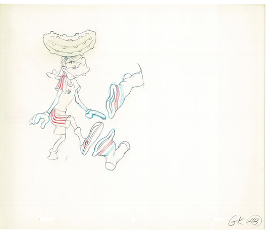 Vintage Walt Disney Sport Goofy Original Production Animation Drawing 16