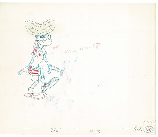 Vintage Walt Disney Sport Goofy Original Production Animation Drawing 19